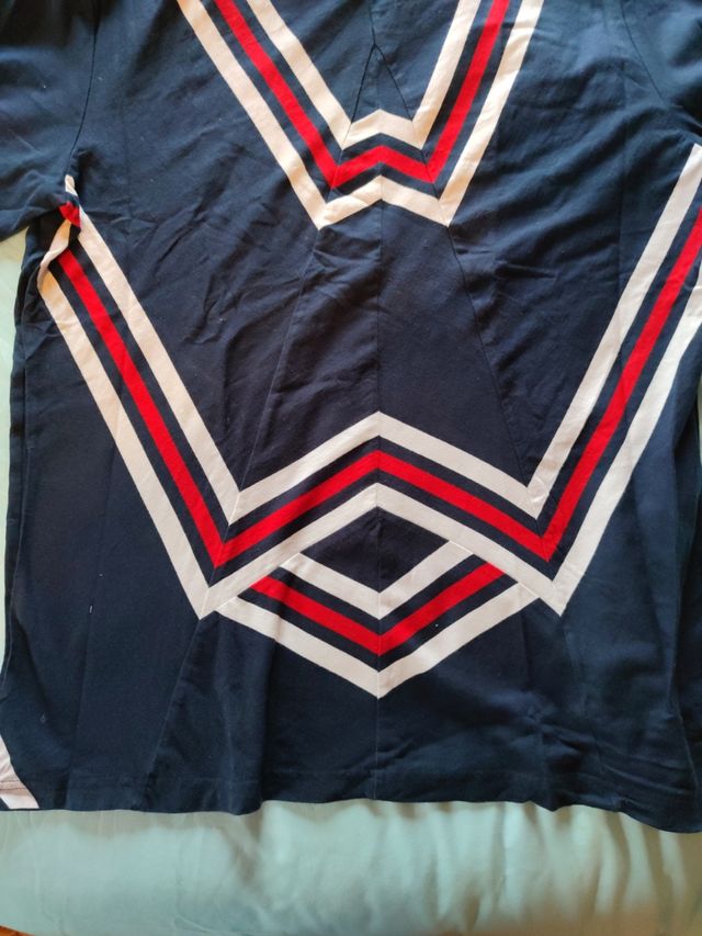 zara t-shirt Blue rossa geometrica 