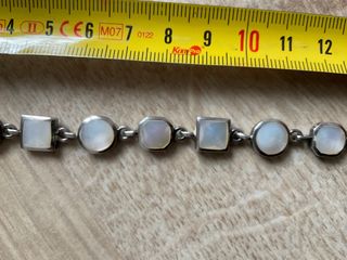 Pulsera plata y nácar