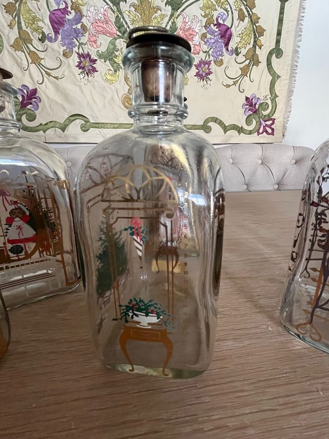 Lote 7 botellas de cristal Navidad