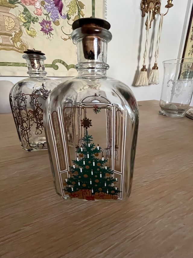 Lote 7 botellas de cristal Navidad