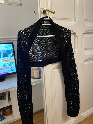 Chaqueta torera calada negra 