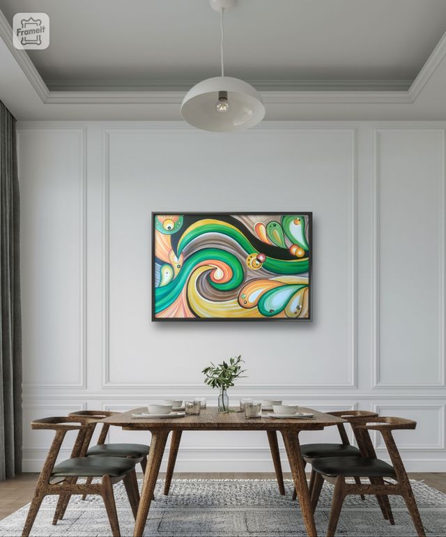 Cuadro abstracto pintado a mano