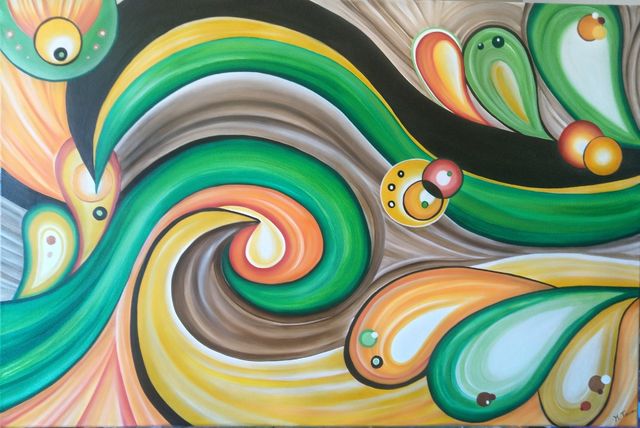 Cuadro abstracto pintado a mano