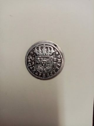 Felipe V, rey de España, moneda de plata de 2 real