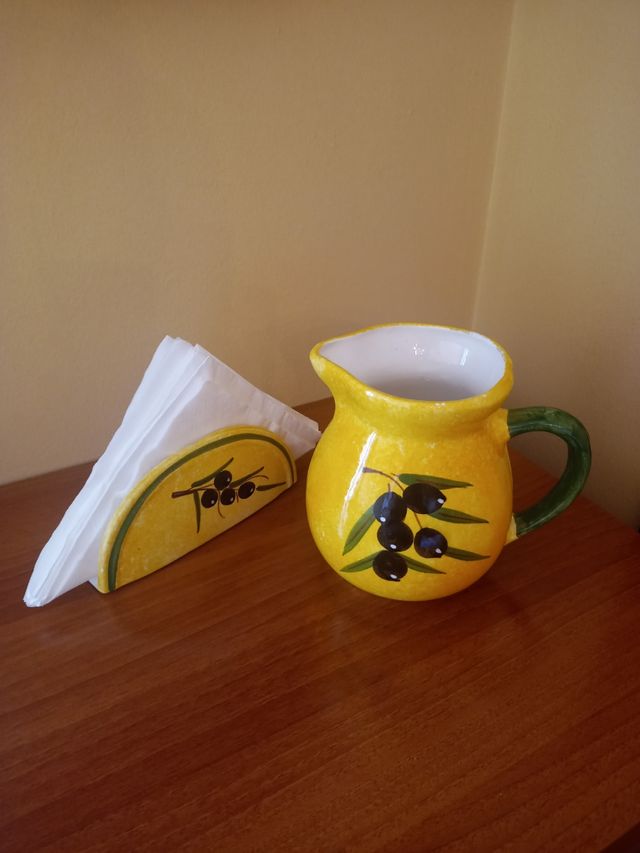 Juego jarra y servilletero