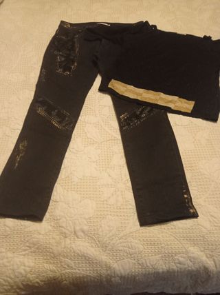 conjunto vaquero y chaleco