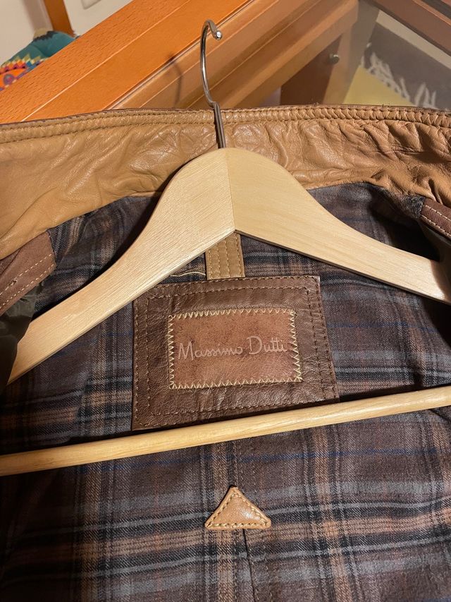 Chaqueta piel marrón massino duti