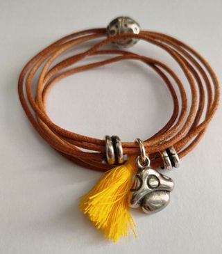 Pulsera de cuero y Zamak