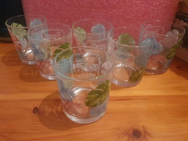 set 6 bicchieri decoro hawaii collection