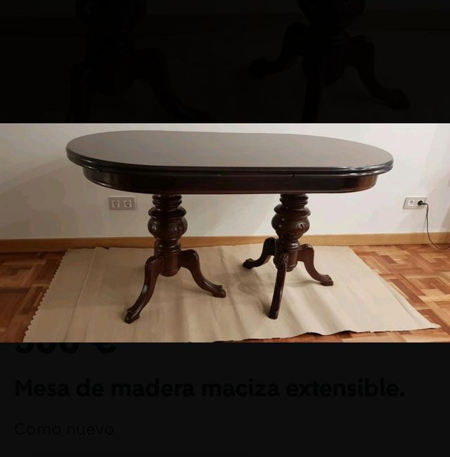 Mesa de comedor de madera extensible