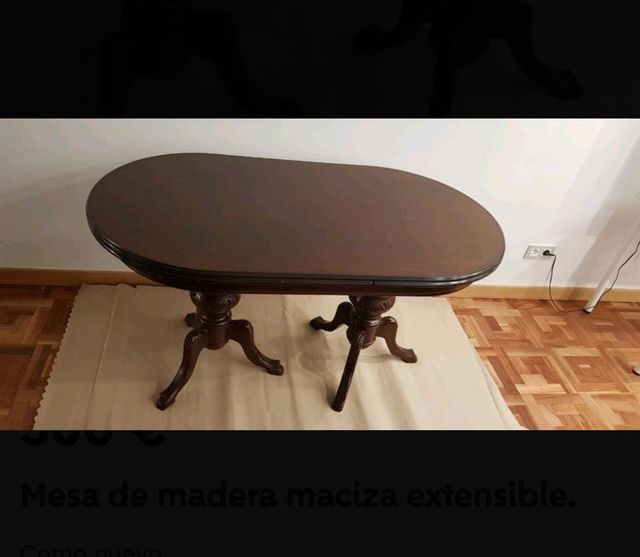 Mesa de comedor de madera extensible