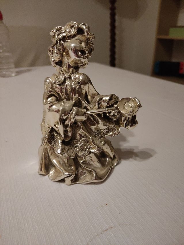 Figura monaguillo chapado plata esmaltada