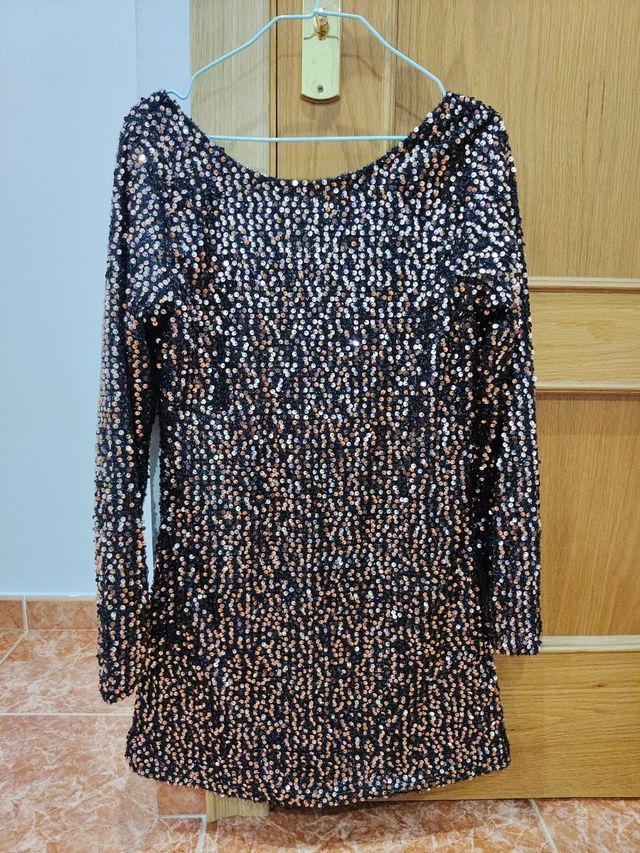 Abito con paillettes dorate taglia XS