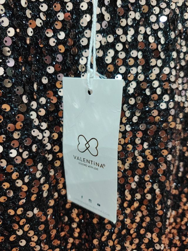 Abito con paillettes dorate taglia XS