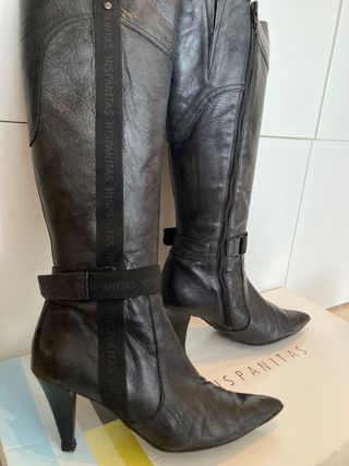 Botas altas piel negras Hispanitas 