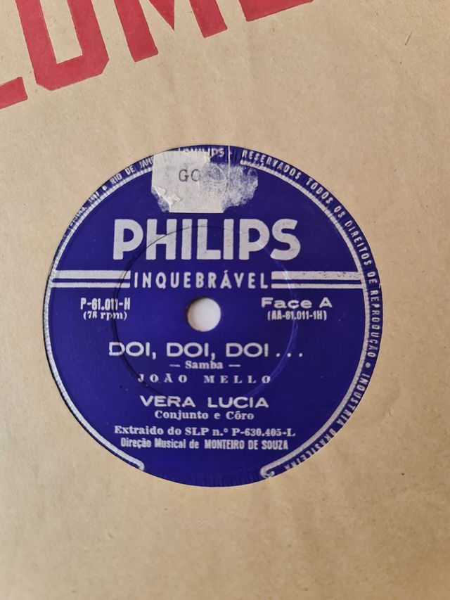 Vera Lúcia Leva-me contigo samba 78 rpm de 1960