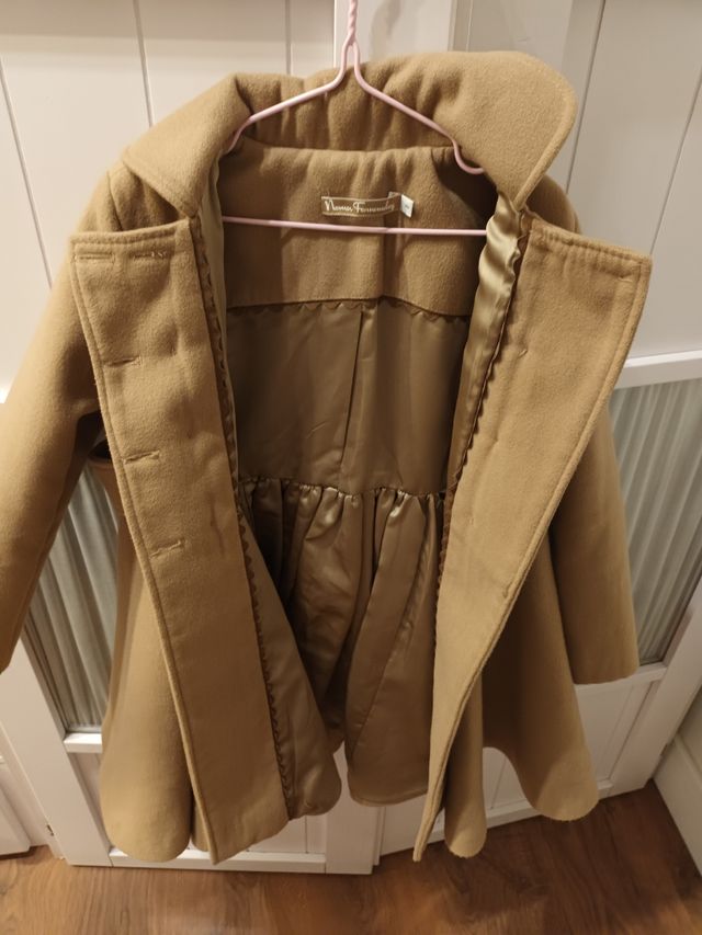 abrigo paño camel talla 8 noma fernandez