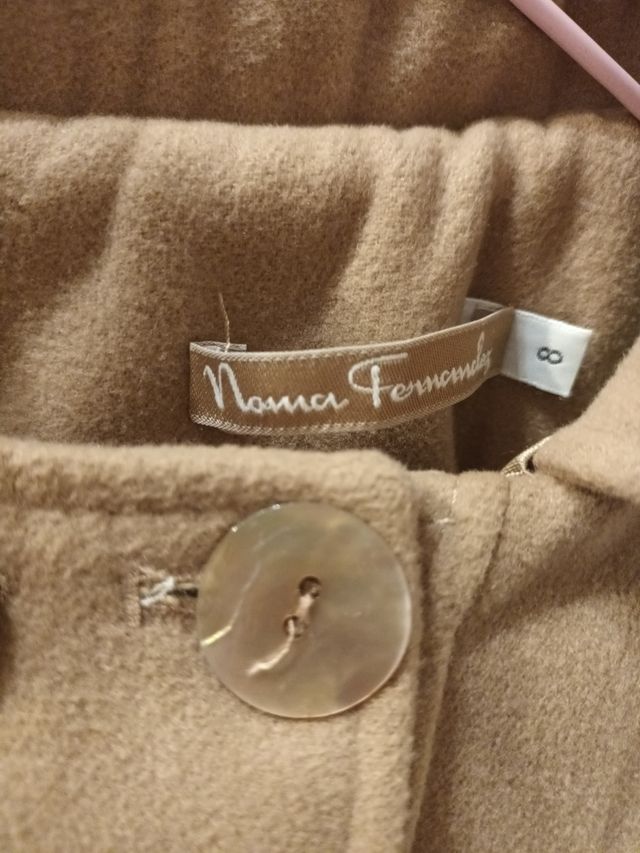 abrigo paño camel talla 8 noma fernandez