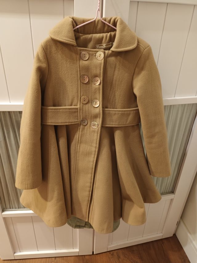 abrigo paño camel talla 8 noma fernandez