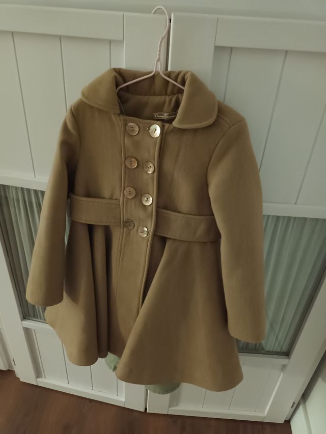 abrigo paño camel talla 8 noma fernandez