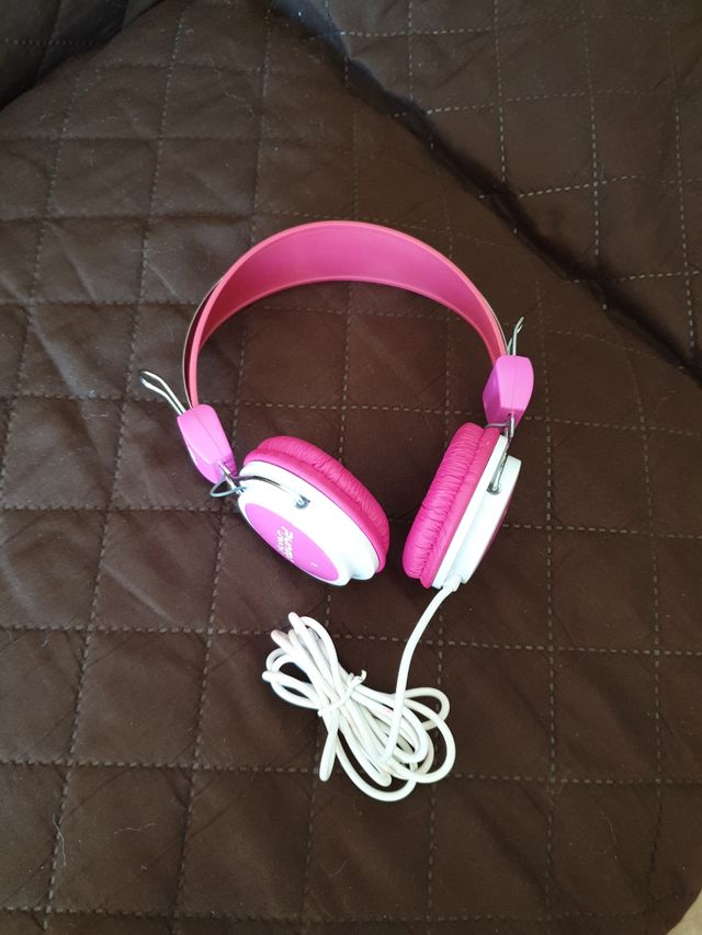 Auriculares de casco rosas