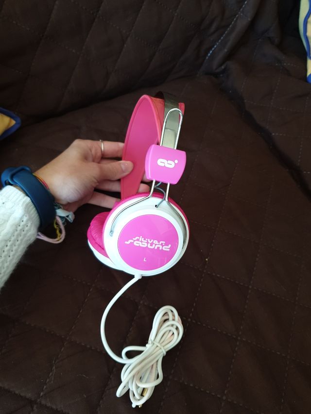 Auriculares de casco rosas