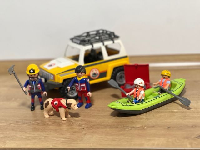 Playmobil 9128 + 6892 Rescate montaña Niños balsa