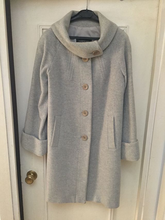 Abrigo Lana Gris Cortefiel (mujer) talla S