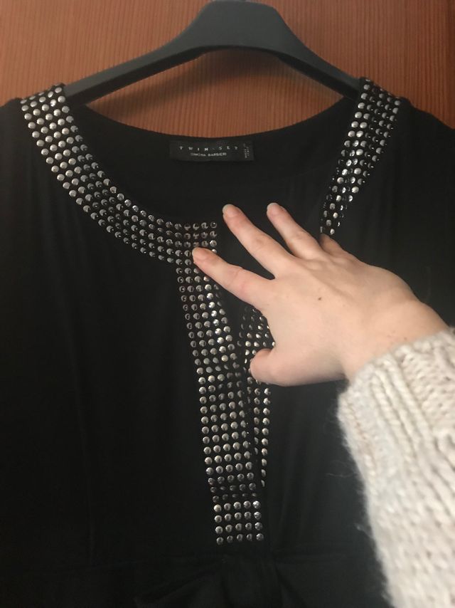 Abito Twinset borchie e fiocco