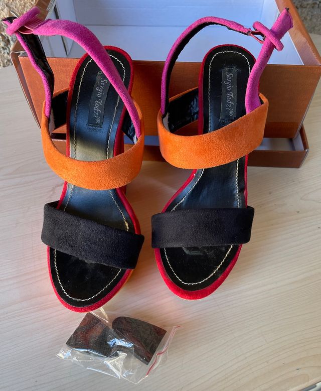 Sandali in camoscio tg 36 tacco 13,5