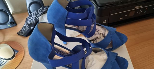 Scarpe donna tacco 12 blu ti amo collection 38