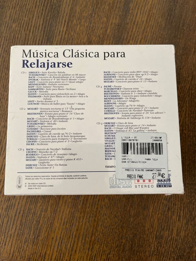 5CD Música clásica para relajarse