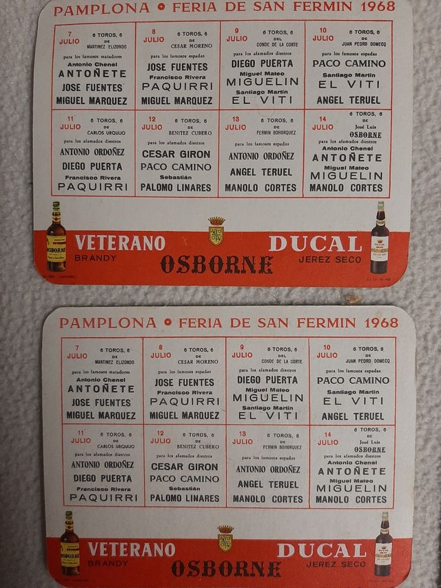 carteles de bolsillo de la feria de san fermin