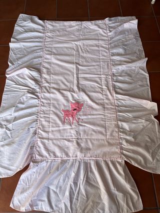 Colcha edredón cuna,color rosa  para niña