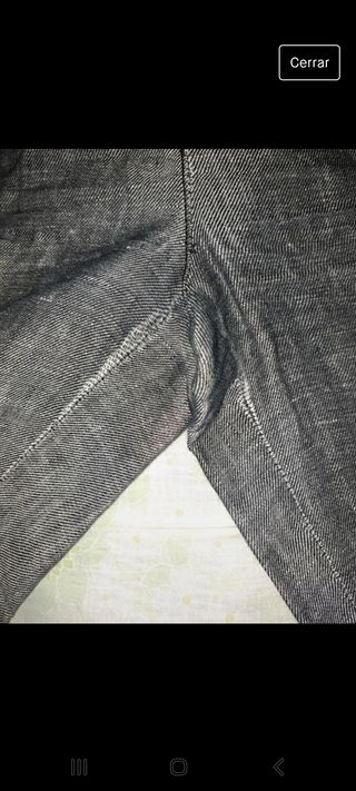 traje pantalon mujer, color azul grisaceo