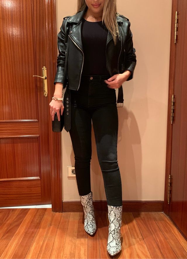 Botines tacón estampados