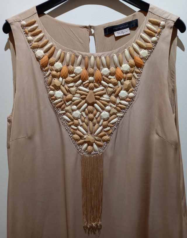 vestito elegante Nenette rosa cipria taglia 44