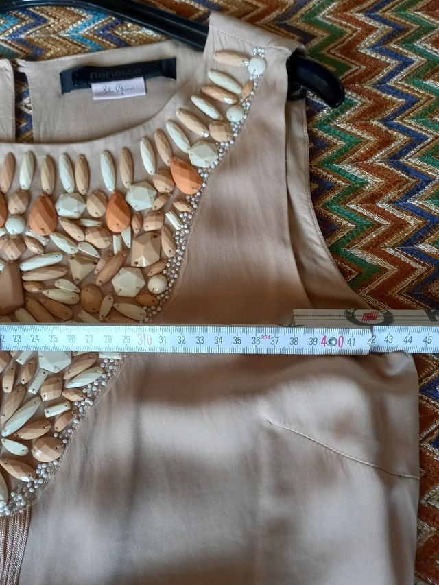 vestito elegante Nenette rosa cipria taglia 44