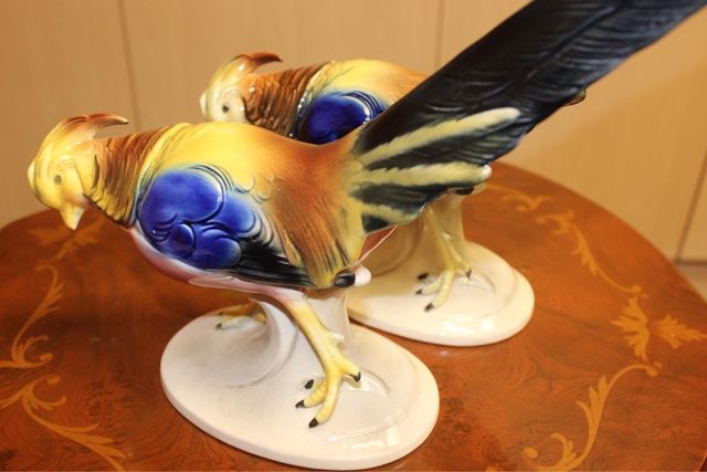 Un par de faisanes de porcelana   Katzhütte