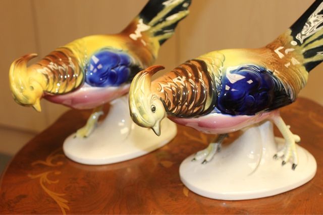 Un par de faisanes de porcelana   Katzhütte