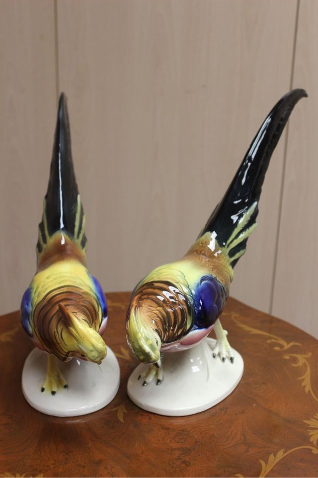 Un par de faisanes de porcelana   Katzhütte