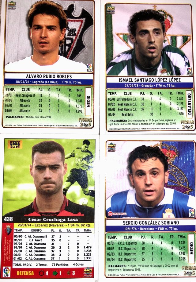 Fichas de la liga 2005 - 2004 Mundicromo