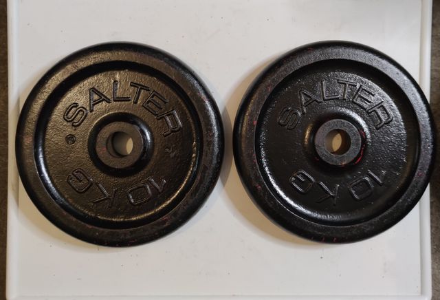2 DISCOS PESAS 10KG+10KG SALTER AGUJERO 30MM