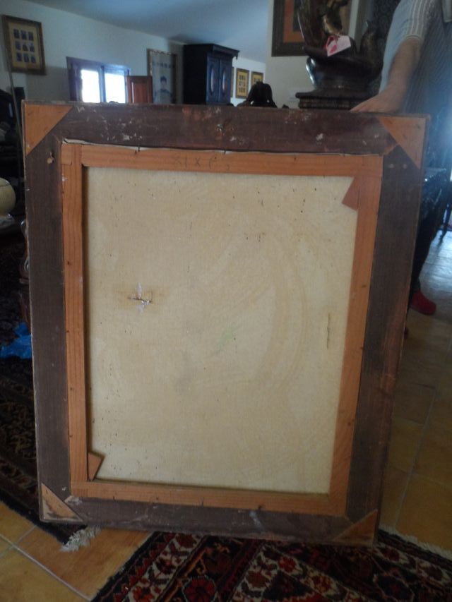 LLamativo vintage oleo pintado y firmado en lienzo