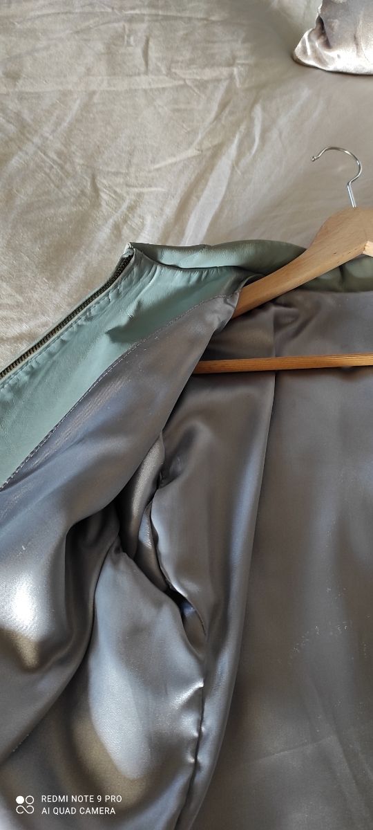 Giacca in pelle argentina celeste