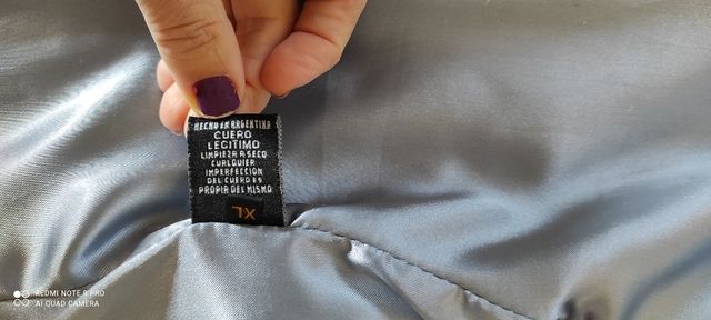 Giacca in pelle argentina celeste