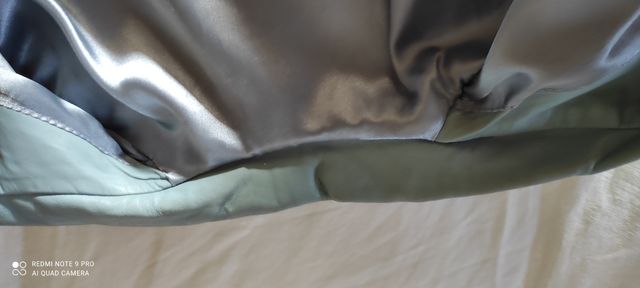 Giacca in pelle argentina celeste