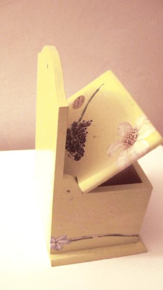 Scatola legno nuova portaoggetti, mestoli ecc