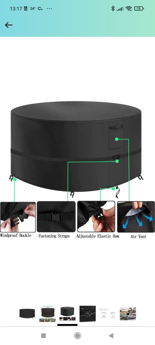 Funda Negra Impermeable para lluvia + viento