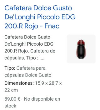Cafetera dulce gusto 